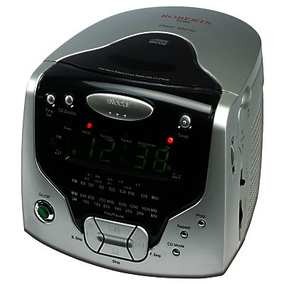 ROBERTS CR9986 CD Clock Radio, Silver